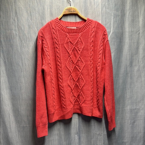 Joe Fresh & Gillian Harris Red Cable Knit Sweater size small - Picture 1 of 7